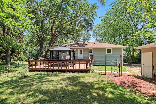40474 N Glendale Ave, Beach Park, IL 60099 - back of property featuring a gazebo and a deck