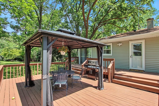 40474 N Glendale Ave, Beach Park, IL 60099 - deck featuring a gazebo and outdoor dining area