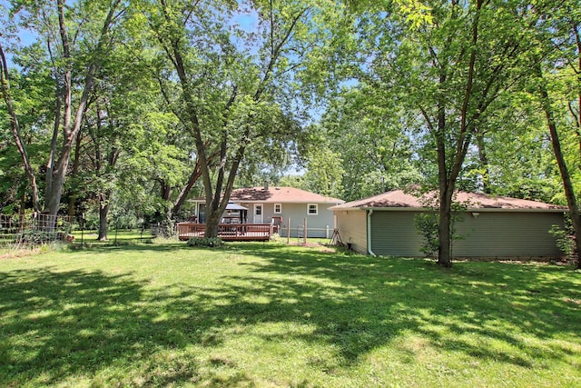 40474 N Glendale Ave, Beach Park, IL 60099 - fenced yard featuring a wooden deck