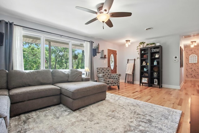 40474 N Glendale Ave, Beach Park, IL 60099 - living area with a ceiling fan and light wood-style flooring