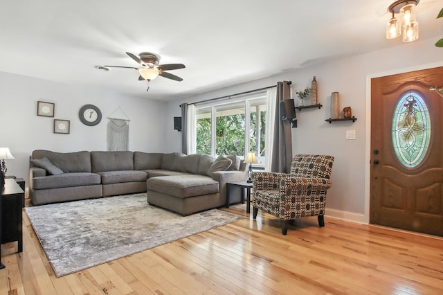40474 N Glendale Ave, Beach Park, IL 60099 - living area with light wood-type flooring and ceiling fan