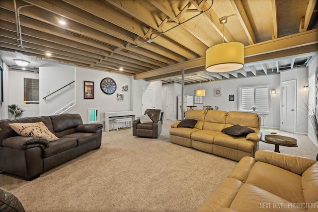 1126 Mandalay Ln Unit 1126, Bolingbrook, IL 60490 - carpeted living room with stairway