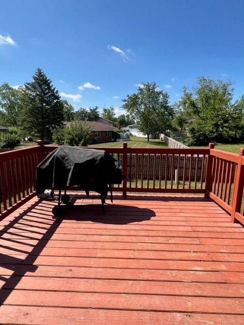 4525 Jefferson Dr, Richton Park, IL 60471 - wooden deck featuring a grill