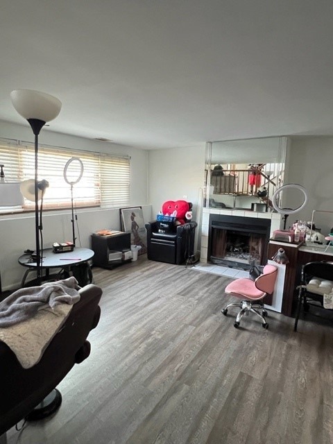 4525 Jefferson Dr, Richton Park, IL 60471 - living room with wood finished floors and a fireplace