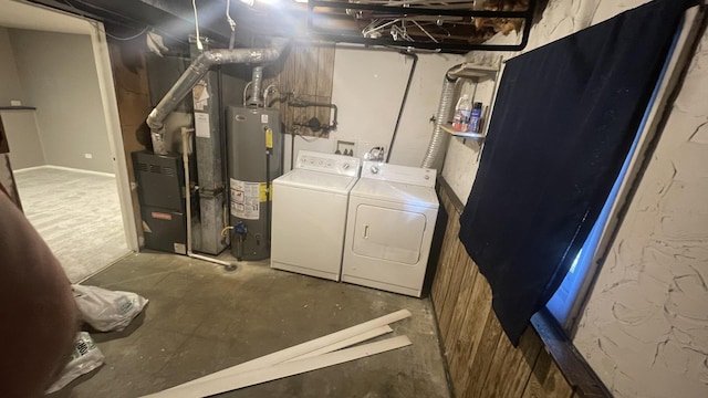 8027 Northway Dr, Hanover Park, IL 60133 - washroom with water heater, washer and dryer, and heating unit