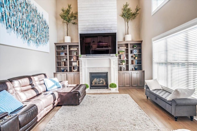 1504 Jacobs Blvd, Champaign, IL 61822 - living area featuring a fireplace and light wood finished floors