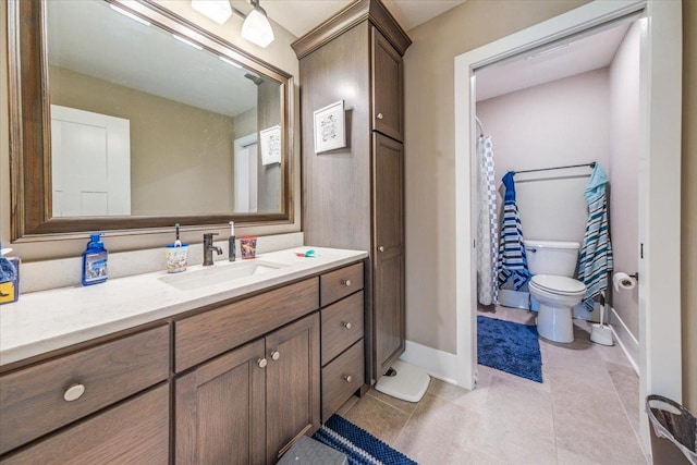 1504 Jacobs Blvd, Champaign, IL 61822 - bathroom with vanity, tile patterned flooring, and curtained shower