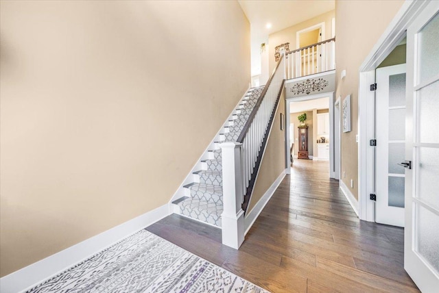 1504 Jacobs Blvd, Champaign, IL 61822 - stairs featuring hardwood / wood-style flooring and a high ceiling