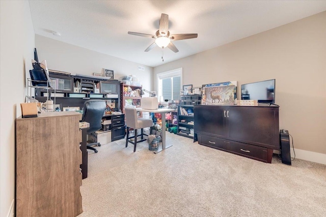 1504 Jacobs Blvd, Champaign, IL 61822 - carpeted office featuring a ceiling fan and baseboards
