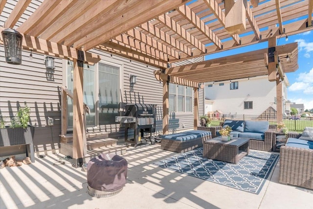 1504 Jacobs Blvd, Champaign, IL 61822 - view of patio / terrace featuring an outdoor living space and a pergola