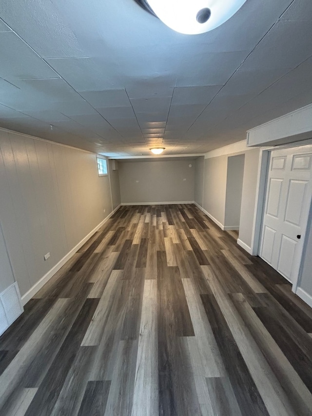 14248 Avalon Ave, Dolton, IL 60419 - basement with dark wood-style flooring and baseboards