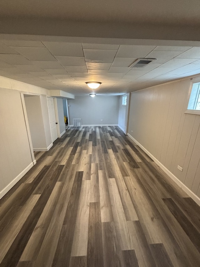 14248 Avalon Ave, Dolton, IL 60419 - basement with a drop ceiling and dark wood-type flooring