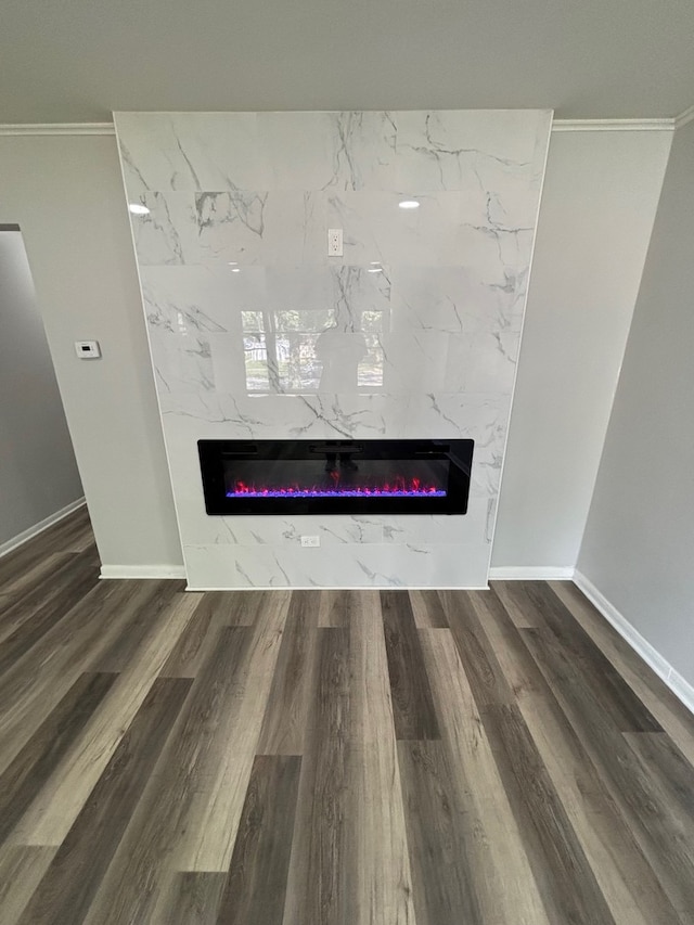 14248 Avalon Ave, Dolton, IL 60419 - detailed view of a fireplace, ornamental molding, and wood finished floors