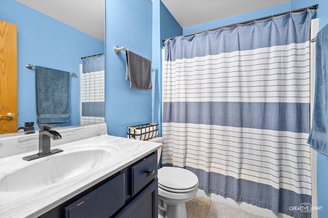 503 Huntington Ct Unit 503, Oswego, IL 60543 - full bath featuring vanity, a shower with shower curtain, and tile patterned floors