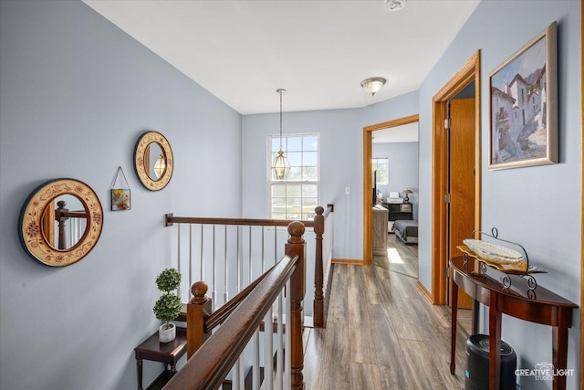 503 Huntington Ct Unit 503, Oswego, IL 60543 - corridor featuring an upstairs landing and wood finished floors