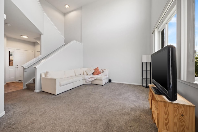 630 Legend Ln, Mchenry, IL 60050 - living room with carpet, stairs, and recessed lighting