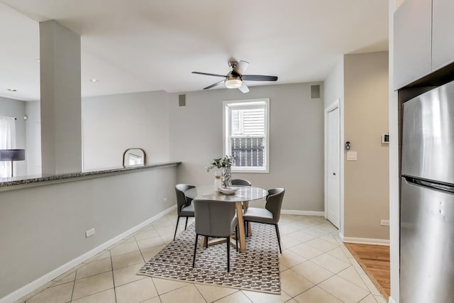 1636 N Leavitt St, Chicago, IL 60647 - dining room featuring a ceiling fan and light tile patterned floors