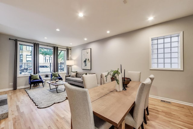 1636 N Leavitt St, Chicago, IL 60647 - dining room with light wood-type flooring and recessed lighting