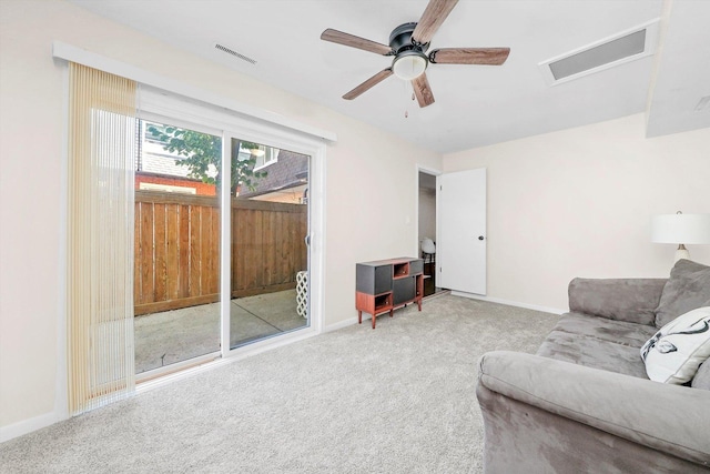 10417 Massasoit Ave, Oak Lawn, IL 60453 - living area with carpet, attic access, and ceiling fan