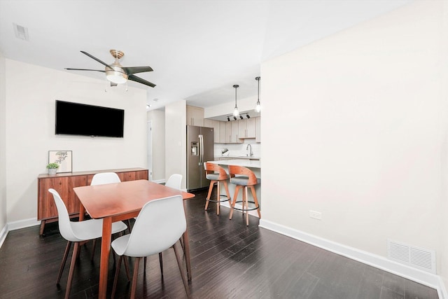 10417 Massasoit Ave, Oak Lawn, IL 60453 - dining area with dark wood-style floors and a ceiling fan