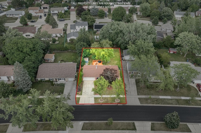 211 David Dr, Streamwood, IL 60107 - aerial view of residential area featuring property parcel outlined