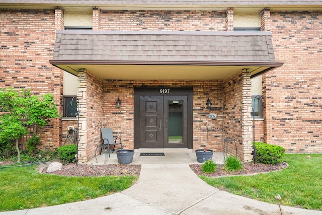 9197 N Rd Unit C, Palos Hills, IL 60465 - property entrance featuring brick siding and french doors