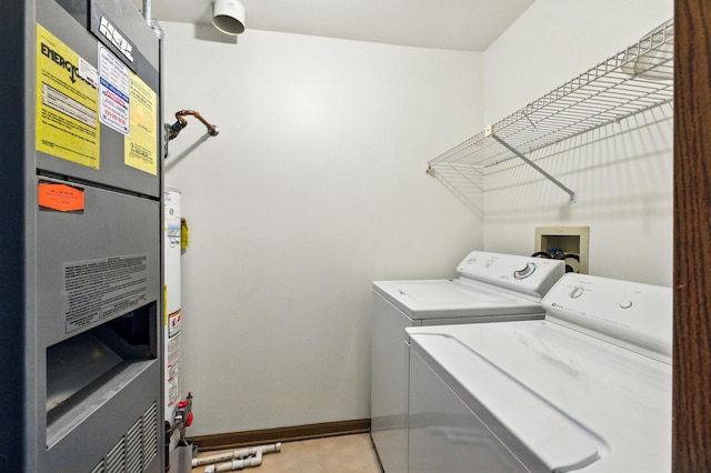 2S772 Timber Dr, Warrenville, IL 60555 - washroom with heating unit and washer and clothes dryer