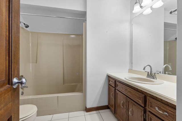 4113 Eaton Dr, Rockford, IL 61114 - bathroom featuring washtub / shower combination, vanity, and tile patterned flooring