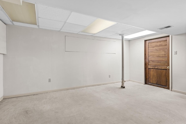 4113 Eaton Dr, Rockford, IL 61114 - finished basement featuring a paneled ceiling and baseboards