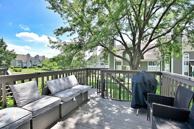 654 Kingsbridge Dr, Carol Stream, IL 60188 - deck with a residential view, an outdoor hangout area, and area for grilling