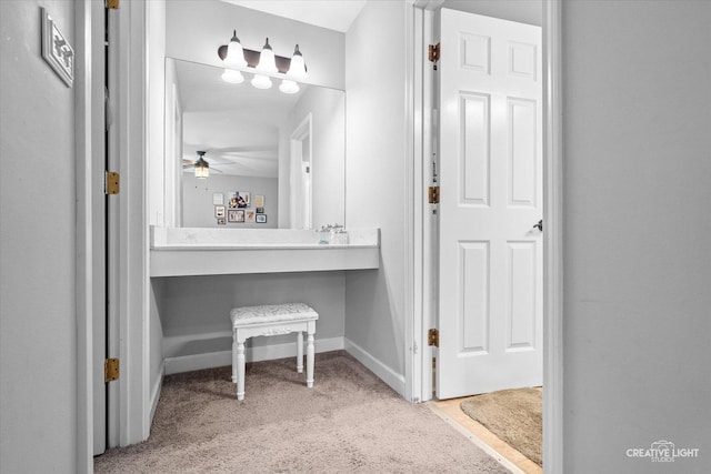 447 Newport Dr, Naperville, IL 60565 - bathroom featuring baseboards and a ceiling fan
