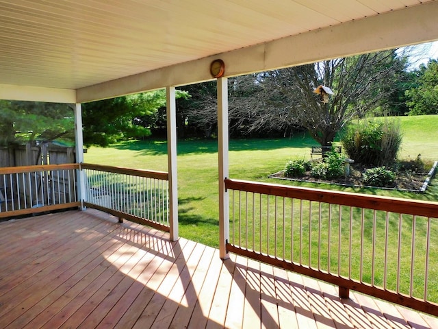565 Sandra Cir, Freeport, IL 61032 - wooden deck with a lawn