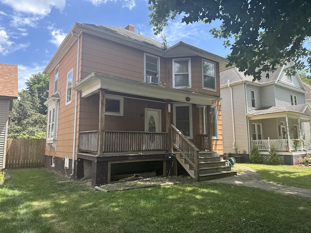 614 N Jackson St, Clinton, IL 61727 - view of front of property with a porch and a chimney