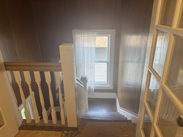 614 N Jackson St, Clinton, IL 61727 - stairs featuring healthy amount of natural light and wood finished floors