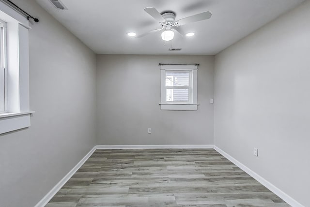 43173 N Lake Ave, Antioch, IL 60002 - empty room with a ceiling fan, recessed lighting, and wood finished floors