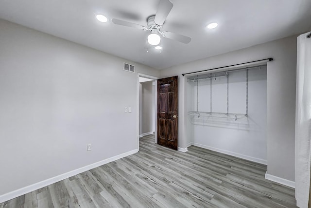 43173 N Lake Ave, Antioch, IL 60002 - unfurnished bedroom featuring recessed lighting, wood finished floors, and a ceiling fan