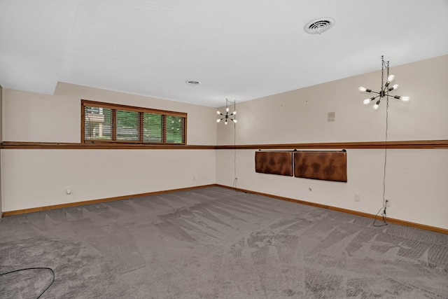 746 Old Stage Rd, Morris, IL 60450 - unfurnished room featuring a chandelier and carpet