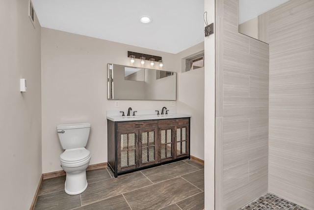 746 Old Stage Rd, Morris, IL 60450 - full bathroom featuring double vanity and a tile shower