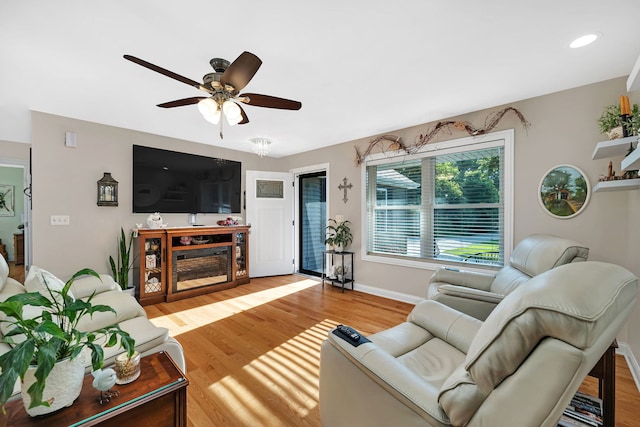 2831 E 28th Rd, Marseilles, IL 61341 - living room featuring ceiling fan and light wood-type flooring