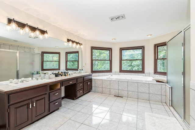 2809 Jenny Jae Ln, Crystal Lake, IL 60012 - bathroom with plenty of natural light, double vanity, and a garden tub