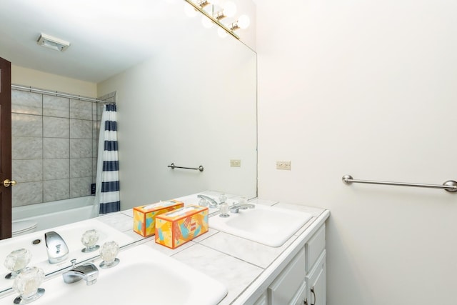 2809 Jenny Jae Ln, Crystal Lake, IL 60012 - bathroom featuring double vanity and shower / tub combo with curtain