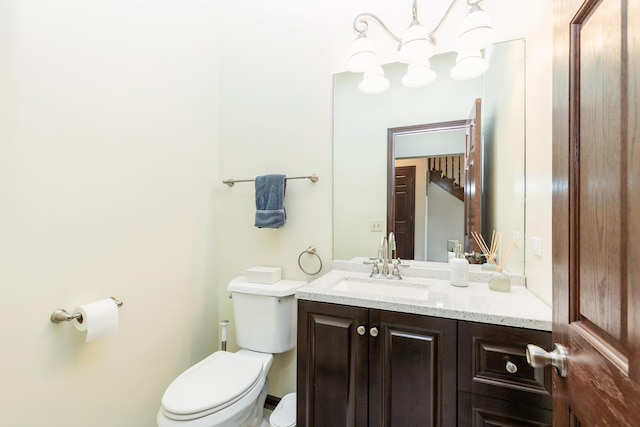 2809 Jenny Jae Ln, Crystal Lake, IL 60012 - half bathroom featuring vanity and a chandelier
