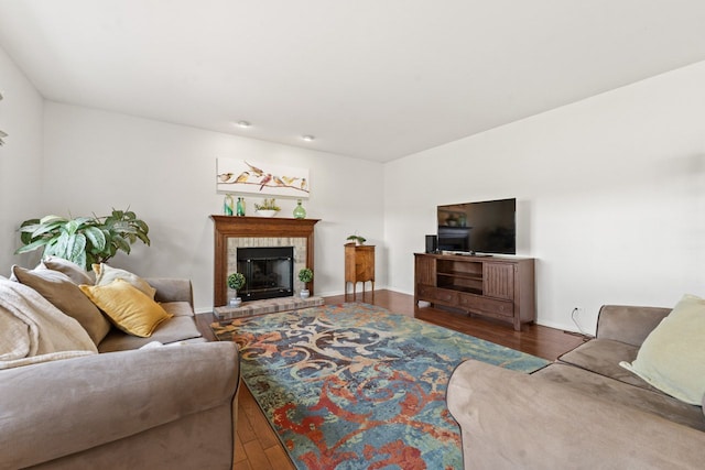 501 Blackstone Ct, Lake Villa, IL 60046 - living room with wood finished floors and a fireplace