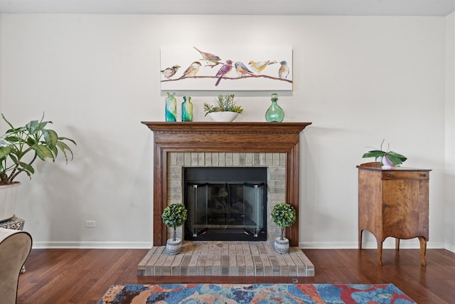 501 Blackstone Ct, Lake Villa, IL 60046 - detailed view of wood finished floors and a brick fireplace