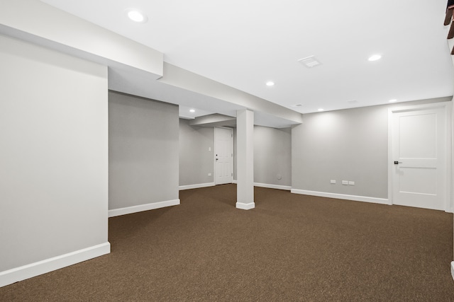 3237 W Sunnyside Ave Unit 1E, Chicago, IL 60625 - finished below grade area with dark carpet and recessed lighting