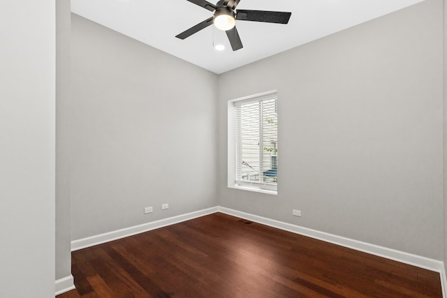 3237 W Sunnyside Ave Unit 1E, Chicago, IL 60625 - empty room with a ceiling fan, dark wood-type flooring, and recessed lighting