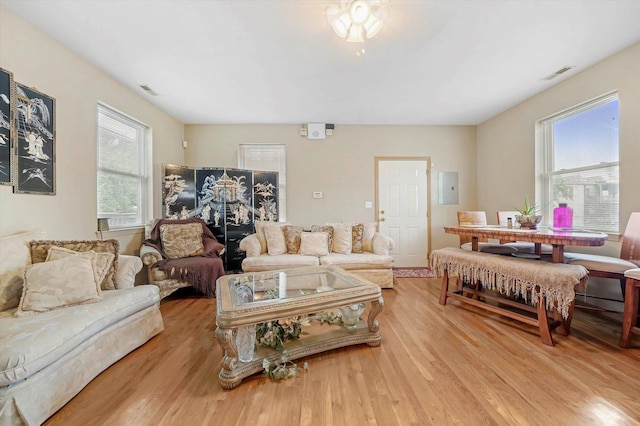 6139 S King Dr, Chicago, IL 60637 - living area featuring light wood-style floors and electric panel