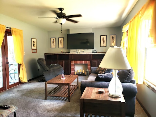 1080 E Bluff St, Marseilles, IL 61341 - carpeted living area featuring plenty of natural light and a ceiling fan