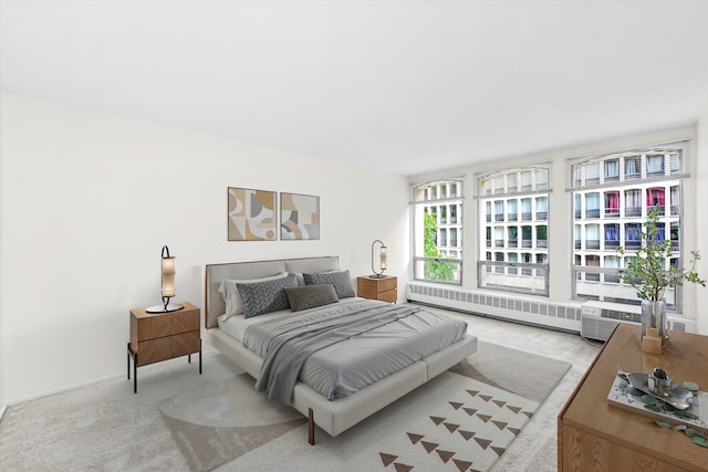 1450 E 55th Pl Unit 317S, Chicago, IL 60637 - bedroom featuring radiator, carpet floors, and cooling unit