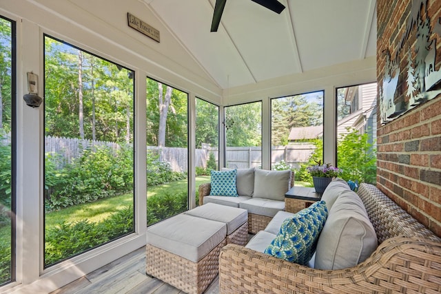 95 Warrington Dr, Lake Bluff, IL 60044 - sunroom featuring ceiling fan and an outdoor hangout area